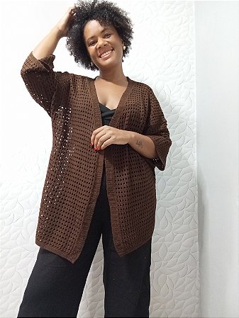 Kimono tricô café