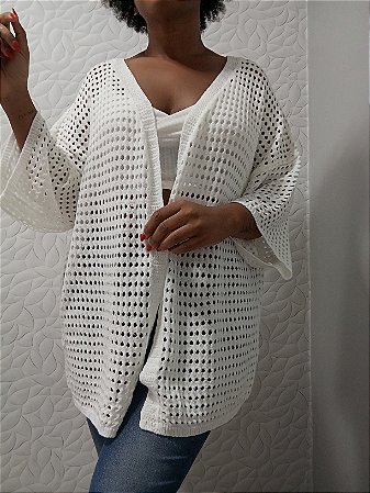 Kimono tricô branco