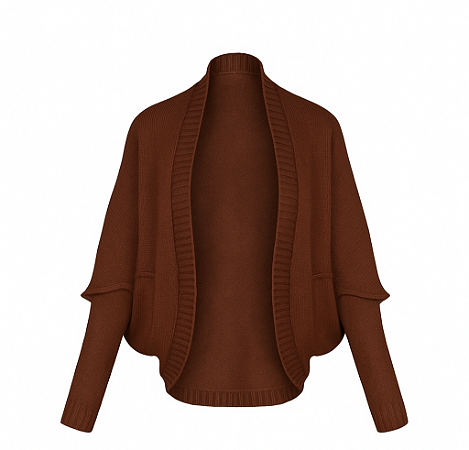 Casaco Casulo Tricot Marrom