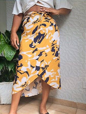 Saia Pareô Flor de Âmbar