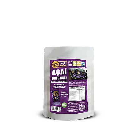 AÇAÍ VERÃO - ORIGINAL - PACK com 4 Sachês de 100g (ideal para bater seu shake)