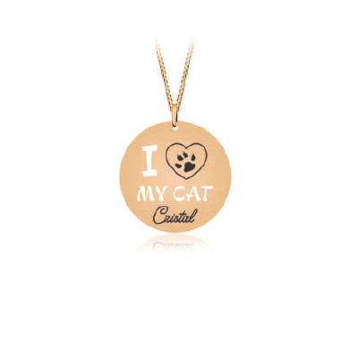 Colar Personalizado "I love my Cat".