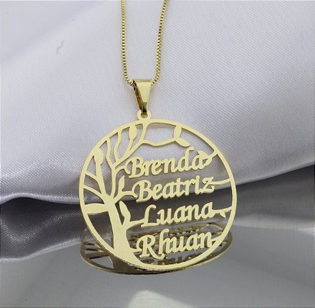 Colar Personalizado Árvore da Vida (Até 4 nomes).