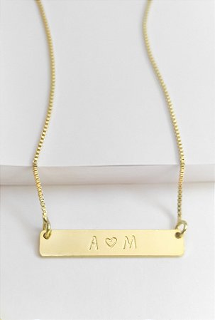 Colar Personalizado Plaquinha Iniciais (Fazemos todas as iniciais)
