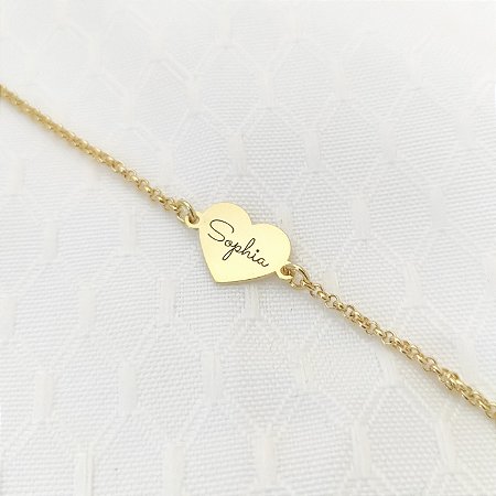 Pulseira Personalizada Coração com nome. ( Fazemos todos os nomes)