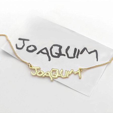 Colar personalizado manuscrito com a letra da própria criança ( Nome Simples).