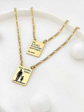Colar Personalizado Escapulário Pai e Filho(a).