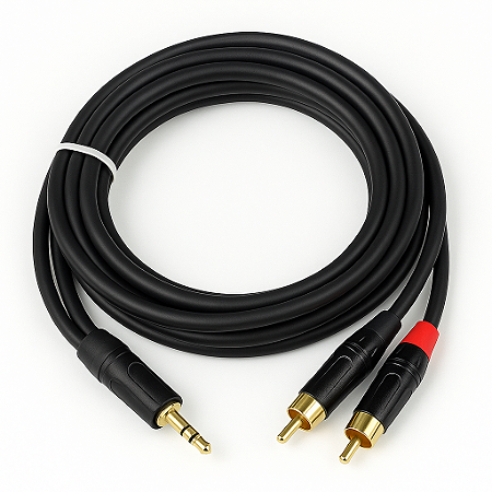 Cabo P2 Para 2 Rca Áudio Estéreo Profissional- 50 CM