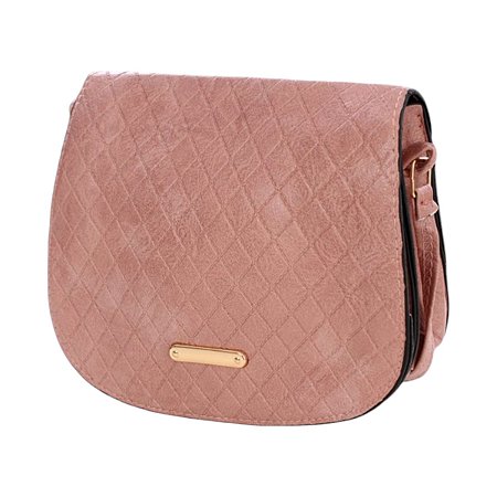 Bolsa Feminina Transversal Tiracolo Alto Relevo Fecho Botão ROSA BCB270