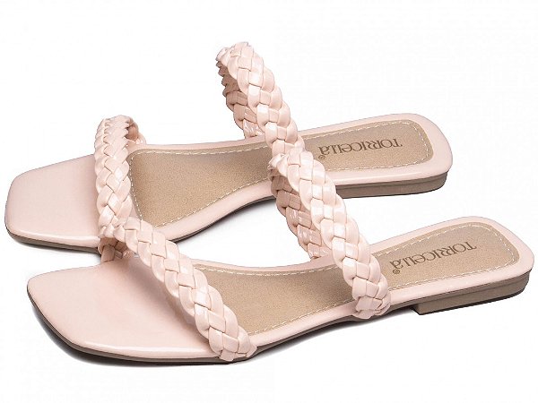 Sandália Rasteira Torricella em Verniz Rosa BC1000-11C