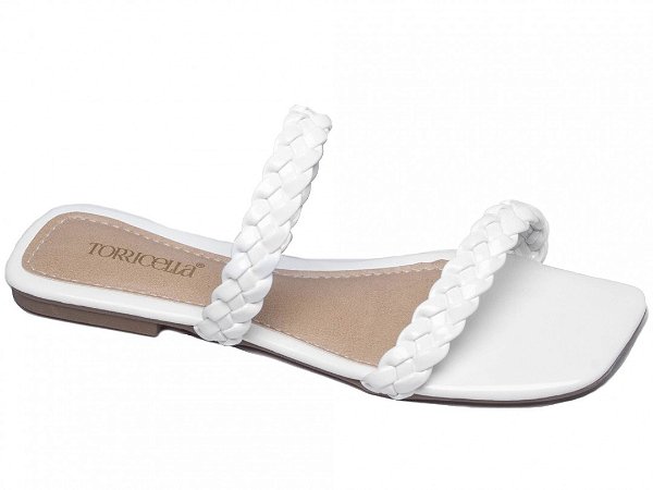 Sandália Rasteira Torricella em Verniz BRANCO BC1000-11B