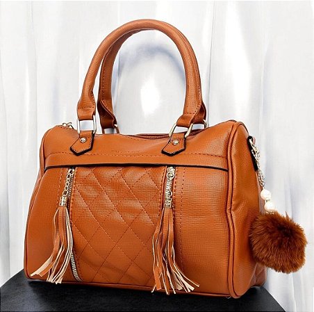 Bolsa Feminina Texturizada Com Alça Transversal E Zíper Frontal U / MARROM BCB257