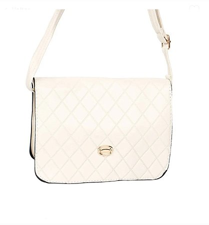Bolsa Transversal Feminina Com Detalhe Dourado U / BRANCO YC243 BCB259
