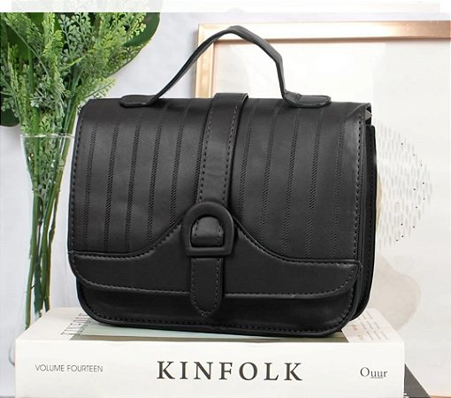 Bolsa Transversal Média C/ Alça De Mão E Fecho Magnético PRETO / U BCB268