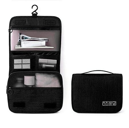 Bolsa Necessaire Impermeável P/ Cosméticos E Maquiagem U / PRETO