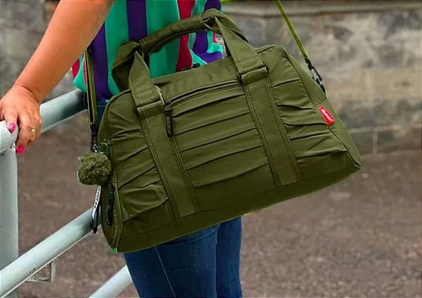 Mala De Mão Média Unissex Esportiva Alça Dupla Impermeável Verde escuro/ U 684 BCB290