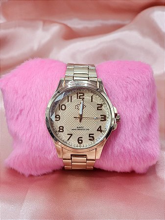 RELOGIO FEMININO ROSE  COM FUNDO ROSE BCR127