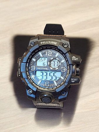 Relogio masculino pulseira de silicone preto com alarme calendário e luz BCRM07