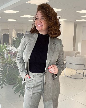 BLAZER AJUSTADO CINZA
