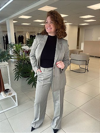 BLAZER AJUSTADO CINZA