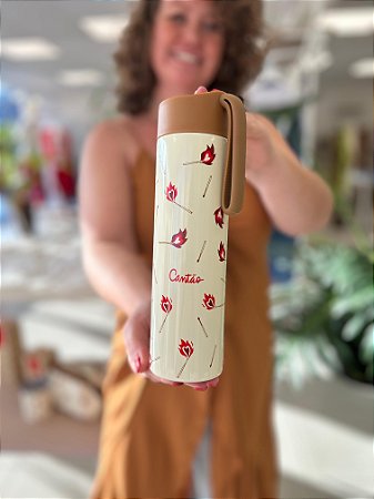 GARRAFA TÉRMICA ESTAMPA FÓSFOROS 500 ML