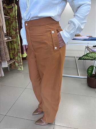 CALÇA BARREL CARAMELO