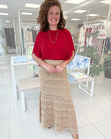 BLUSA ALONGADA EM CREPE