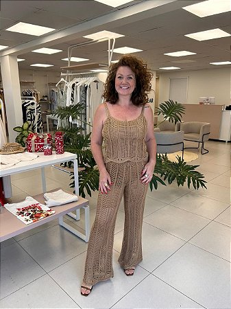 CALÇA TRICOT DOURADO