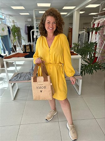 VESTIDO CHEMISE EM VISCOSE COM CINTO