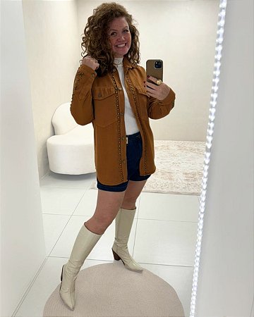 JAQUETA SARJA COM SPIKES