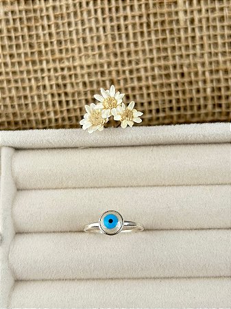 ANEL OLHO GREGO COLORIDO PRATA 925