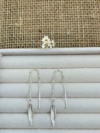 BRINCO CORRENTE VENEZIANA FOLHA PRATA 925
