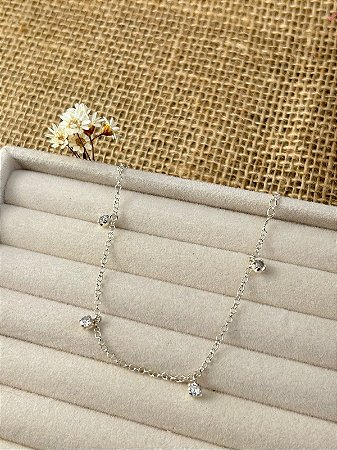 PULSEIRA CORRENTE PORTUGUESA ZIRCÔNIA REDONDA CRISTAL PRATA 925