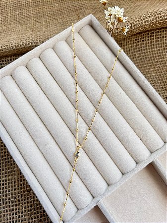 COLAR GRAVATA BOLINHAS BANHADO A OURO
