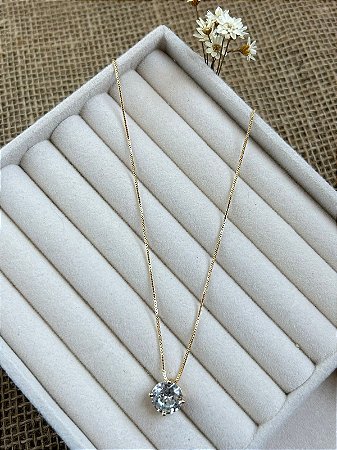 COLAR PONTO DE LUZ G BANHADO A OURO