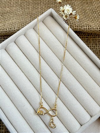COLAR MÃE INFINITO BANHADO A OURO