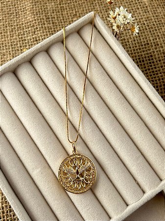 COLAR VINDE ESPIRITO SANTO BANHADO A OURO