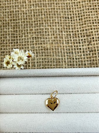PINGENTE CORAÇÃO LISO BANHADO A OURO