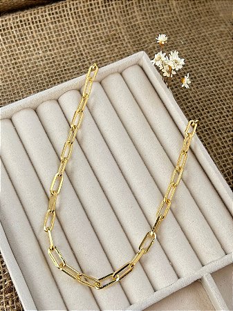 COLAR CORRENTE CARTIER ELOS BANHADO A OURO