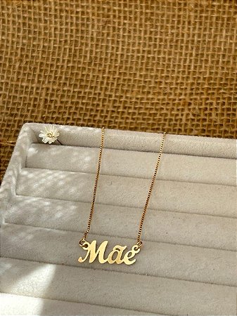 COLAR MÃE BANHADO A OURO 45 CM