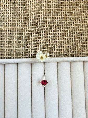 BRINCO PIERCING TURMALINA ROSA PRATA 925