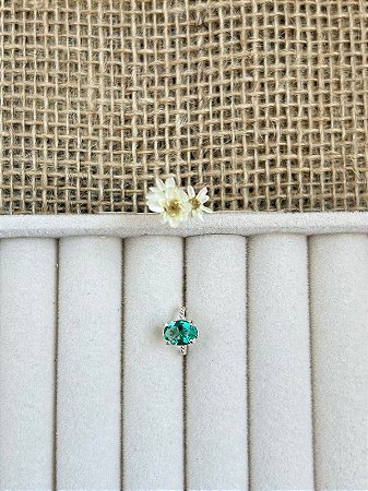 BRINCO PIERCING TURMALINA PARAIBA OVAL PRATA 925