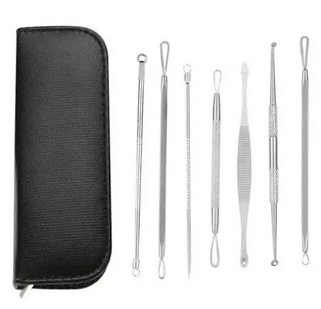 KIT DE 7 CURETAS PARA EXTRAÇÃO + CASE