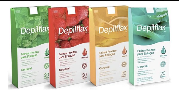 FOLHAS DEPILATORIAS CORPORAIS DEPILFLAX