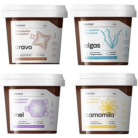 CERA DEPILATORIA HIDROSSOLUVEL LABOTRAT 1,3kg