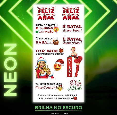 TATUAGEM INTIMA TEMPORARIA NEON BRILHAM NO ESCURO