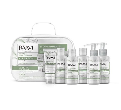 KIT FACIAL LIMPEZA DE PELE CLEAN SKIN RAAVI