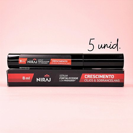 5 unidades Sérum Niraj para Cílios e Sobrancelhas Crescimento 8ml