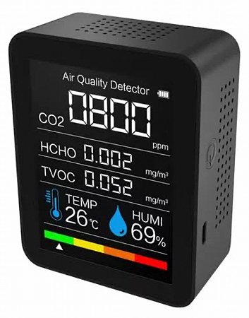 Higrômetro Detector De Formaldeído Medidor Digital Air Co2