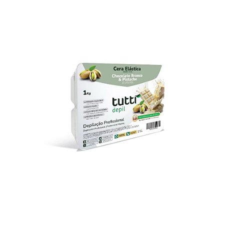 CERA ELÁSTICA CHOCOLATE BRANCO E PISTACHE TUTTI DEPIL 1kg